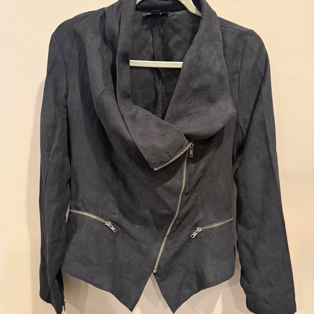Women’s Black Asymmetrical Zip Moto Jacket